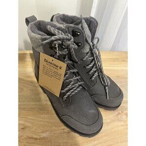 Bearpaw Alicia Women's Lace Up 9 Inch Leather Wool Boots - 2510w Charcoal - 6